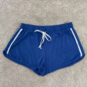 Eye Candy Royal Blue Athletic Dolphin Shorts White Side Stripe Size M Drawstring